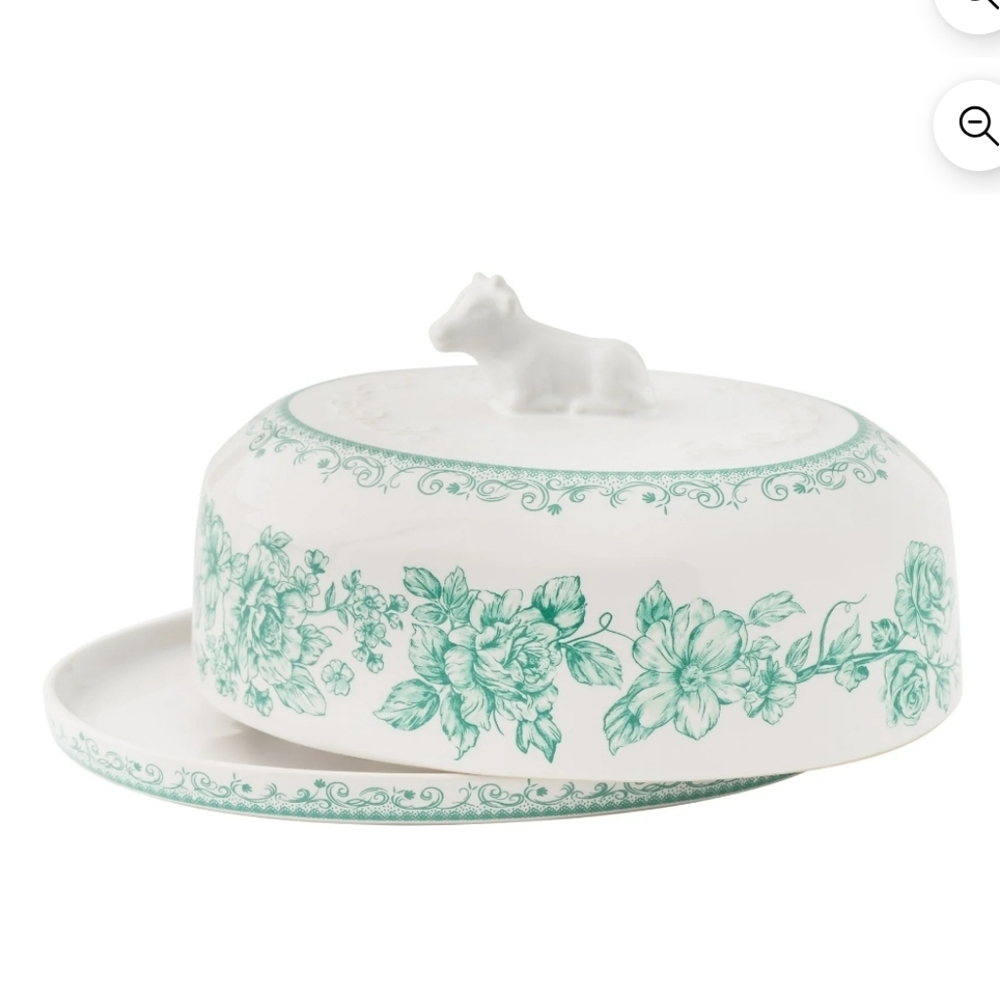 The Pioneer Woman Agatha Green Floral Butter Dish